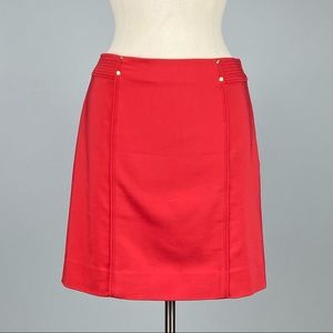 White House Black Market Bright Red A-Line Skirt